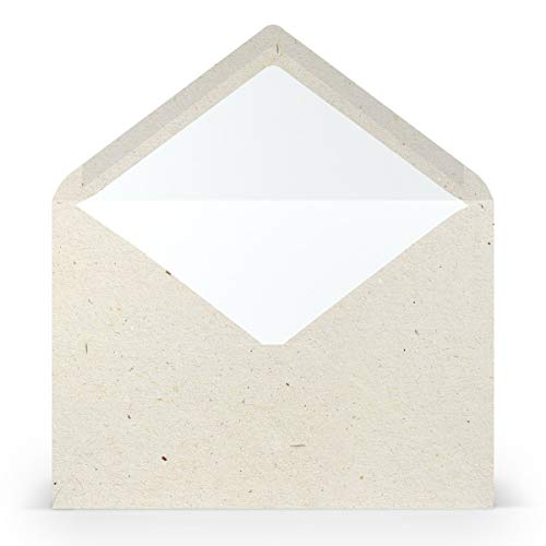 PAPERADO 75 Briefumschläge DIN C5 Terra Vanilla Creme Beige - 100 g/m² Kuvert Ohne Fenster 15,7 x 22,5 cm - Umschläge mit Nassklebung spitzer Klappe von PAPERADO