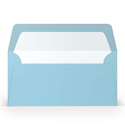 PAPERADO 75 Briefumschläge DIN lang/DL - Aqua gerippt Hell-Blau - 100 g/m² Kuvert ohne Fenster 22 x 11 cm - Umschläge mit Nassklebung gerader Klappe PAPERADO 75 Briefumschläge DIN lang/DL - Aqua gerippt Hell-Blau - 100 g/m² Kuvert ohne Fenster 22 x 11 cm - Umschläge mit Nassklebung gerader Klappe von PAPERADO