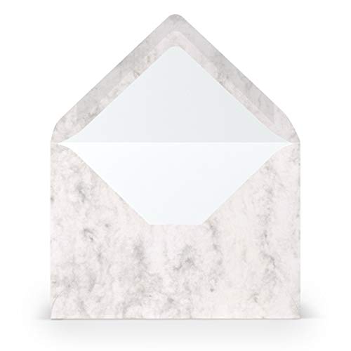 PAPERADO 75 Briefumschläge Grau Mamora Marmor Weiß - 100 g/m² Kuvert Ohne Fenster 11,4 x 16,2 cm - Umschläge mit Nassklebung spitze Klappe PAPERADO 75 Briefumschläge Grau Mamora Marmor Weiß - 100 g/m² Kuvert Ohne Fenster 11,4 x 16,2 cm - Umschläge mit Nassklebung spitze Klappe von PAPERADO
