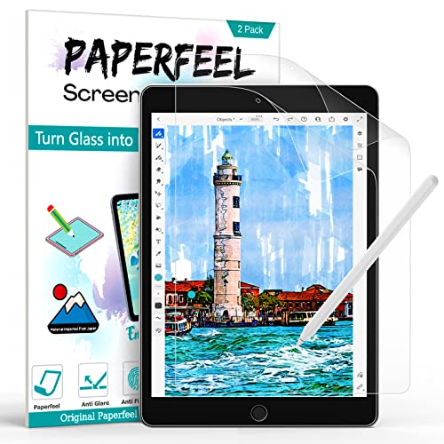 PAPERFEEL [2 Stück] Schutzfolie für iPad 9. /8. /7. Generation (10,2 Zoll, 2021/2020 /2019 Modell), Matte Papier Displayschutzfolie zum Zeichnen, Schreiben - Blendfreiem, Anti Fingerabdruck von PAPERFEEL