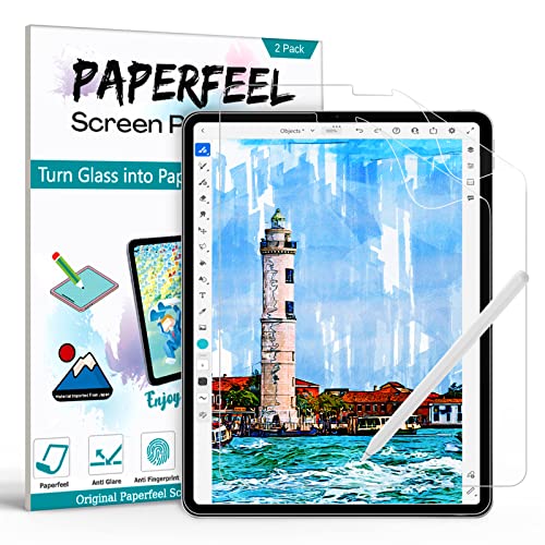 PAPERFEEL [2 Stück Schutzfolie für iPad Pro 12,9 Zoll Modell 2022/2021/ 2020/2018 (6./5./4./3. Generation), Matt Papier Folie zum Schreiben Zeichnen, Schreiben- Blendfreiem, Anti Fingerabdruck von PAPERFEEL