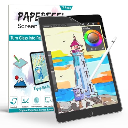 PAPERFEEL [3 Stück] Folie für iPad 9. /8. /7. Generation (10,2 Zoll, 2021/2020/ 2019) Schutzfolie, Matte Papier Displayfolie zum Zeichnen, Schreiben - Blendfreiem, Anti Fingerabdruck von PAPERFEEL