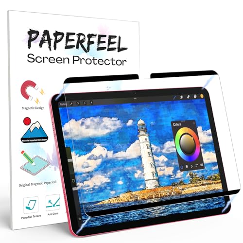 PAPERFEEL Magnetischer Schutzfolie für iPad 10. Generation Folie 2022 10,9 Zoll - Matte Papier Folie zum Schreiben Zeichnen- Abnehmbar/Anti-Blendung/Weniger Fingerabdruck von PAPERFEEL