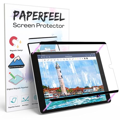 PAPERFEEL Magnetischer Schutzfolie für iPad 9/8/ 7 10,2 Zoll (2021/2020 /2019) - Matt Papier Folie zum Schreiben Zeichnen - Anti-Blendung/Weniger Fingerabdruck/Einfache Installation von PAPERFEEL