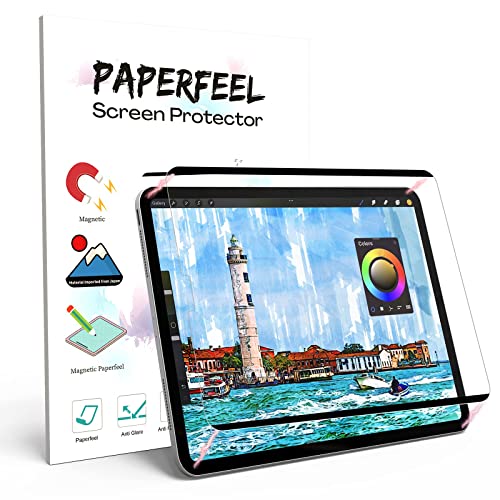 PAPERFEEL Magnetischer Schutzfolie für iPad Pro 11 Zoll Alle Modelle, iPad Air 5th/ 4th (2022/2020)- Matte Papier Folie zum Schreiben Zeichnen- Abnehmbar/Anti-Blendung/Weniger Fingerabdruck von PAPERFEEL