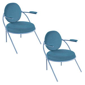 2 PAPERFLOW Sessel SATURNE blau Kunstleder von PAPERFLOW