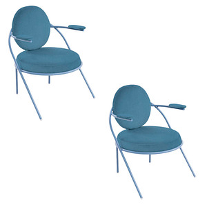 2 PAPERFLOW Sessel SATURNE blau Kunstleder von PAPERFLOW