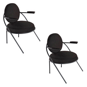 2 PAPERFLOW Sessel SATURNE schwarz Kunstleder von PAPERFLOW