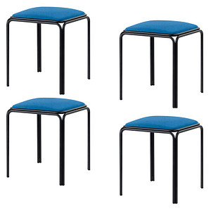 4 PAPERFLOW Hocker BISTRO TBBISX4SC.06 blau Kunstleder von PAPERFLOW