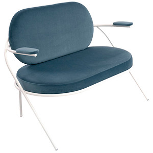 meet powered by PAPERFLOW 2-Sitzer Sofa SATURNE blau weiß Stoff von meet powered by PAPERFLOW