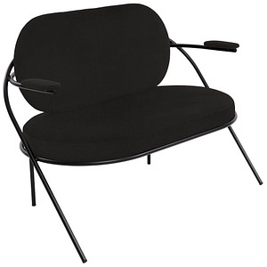 PAPERFLOW 2-Sitzer Sofa SATURNE schwarz Kunstleder von PAPERFLOW