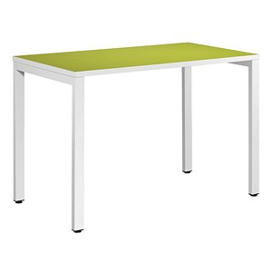 PAPERFLOW Schreibtisch grün rechteckig, 4-Fuß-Gestell weiß 114,0 x 60,0 cm von PAPERFLOW