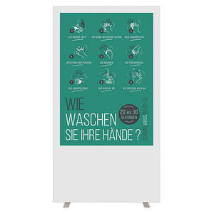 PAPERFLOW Trennwand easyScreen, Hände-Waschen weiß 94,0 x 174,0 cm von PAPERFLOW