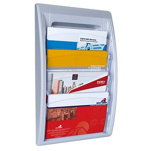 PAPERFLOW Wandprospekthalter Kompakt silber DIN A4 quer 4 Fächer PAPERFLOW Wandprospekthalter Kompakt silber DIN A4 quer 4 Fächer von PAPERFLOW