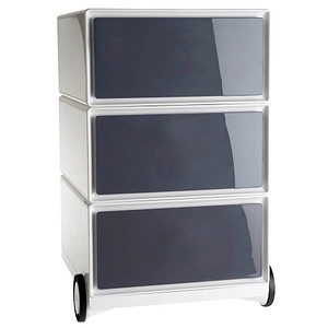 PAPERFLOW easyBox Rollcontainer weiß, grau 3 Auszüge 39,0 x 43,6 x 64,2 cm von PAPERFLOW