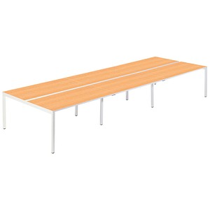 PAPERFLOW easyDesk Doppelschreibtisch buche rechteckig, 4-Fuß-Gestell weiß 480,0 x 166,0 cm PAPERFLOW easyDesk Doppelschreibtisch buche rechteckig, 4-Fuß-Gestell weiß 480,0 x 166,0 cm von PAPERFLOW