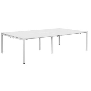 PAPERFLOW easyDesk Doppelschreibtisch weiß rechteckig, 4-Fuß-Gestell weiß 280,0 x 166,0 cm von PAPERFLOW