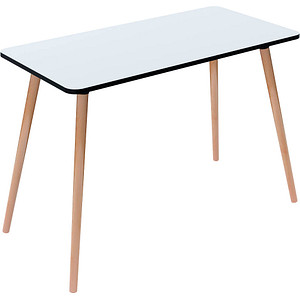 PAPERFLOW easyHome HOP Schreibtisch weiß rechteckig, 4-Fuß-Gestell buche 100,0 x 50,0 cm von PAPERFLOW