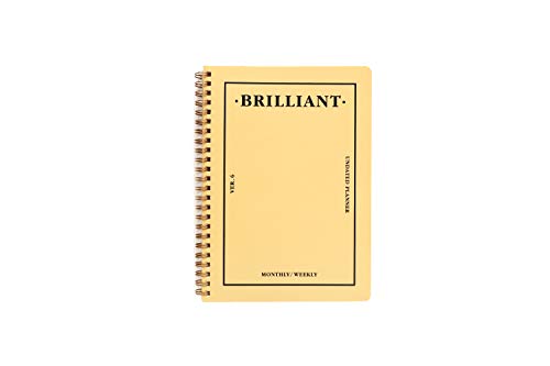 PAPERIAN Brilliant Weekly Scheduler Wochenplaner mit Drahtkammbindung, undatiert, englische Sprache Honiggelb von PAPERIAN