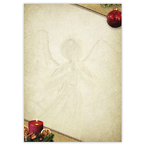 Briefpapier Engel, 50 Blatt, 90g/m², DIN A4, WB642, Weihnachten, Motivpapier, Weihnachtsgrüße, Geschäftspost von PAPIERSACHSE.DE