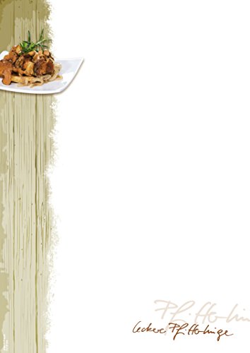 Briefpapier Pfifferlingzeit | DP1885 | 25 Blatt DIN A4 | 90 g/m² | Motivpapier | Schreibpapier | Designpapier | Speisekarte | Einladung | Menükarte | Gastronomie | Pfifferling | Pilze | Essen von PAPIERSACHSE.DE