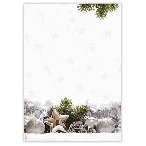 Briefpapier Winterzeit, 50 Blatt, 90g/m², DIN A4, WB650, Weihnachten, Motivpapier, Weihnachtsgrüße, Geschäftspost von PAPIERSACHSE.DE