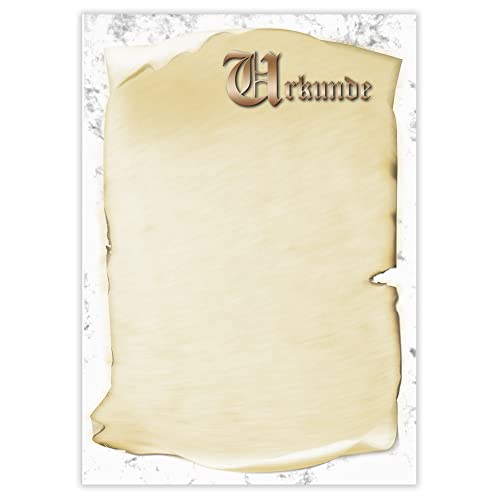 Designpapier Urkunde 02 DP852 – 50 Blatt Briefpapier – Urkunde, Vordruck, selbst beschriften, Sporturkunde, Ehrenurkunde, Zertifikat – Laser- & Inkjetdrucker geeignet – Druckerpapier A4 190g/m² von PAPIERSACHSE.DE