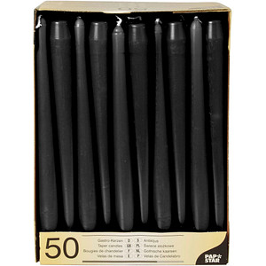50 PAPSTAR Kerzen schwarz von PAPSTAR