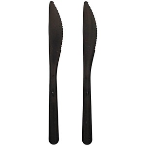 PAPSTAR Mehrweg-Messer, Kunststoff schwarz, 50 St. von PAPSTAR