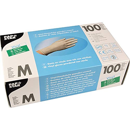 Handschuh Vinyl gepudert natur M unsteril 100 St Handschuh Vinyl gepudert natur M unsteril 100 St von PAPSTAR