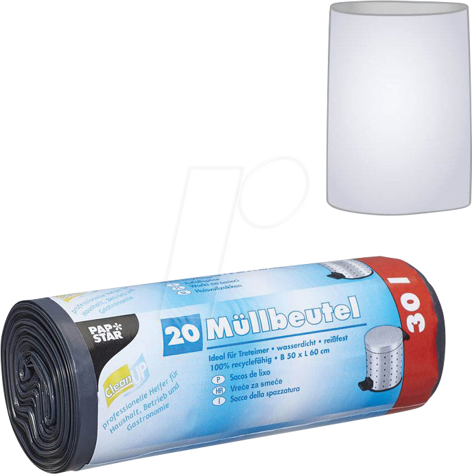 PAPSTAR 12065 - PAPSTAR Müllbeutel, 20 Stk, 30 Liter von PAPSTAR