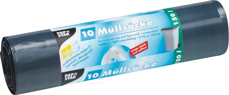 PAPSTAR 12328 - PAPSTAR Müllbeutel, CleanUp 10 Stk, 150 Liter von PAPSTAR