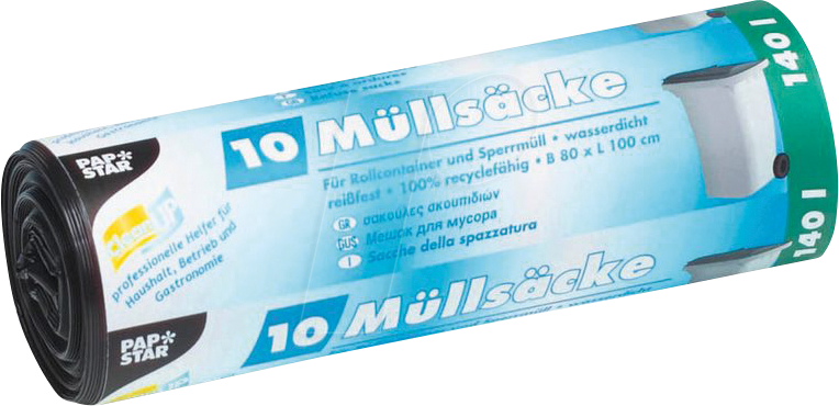 PAPSTAR 12396 - PAPSTAR Müllbeutel, CleanUp 10 Stk, 140 Liter von PAPSTAR