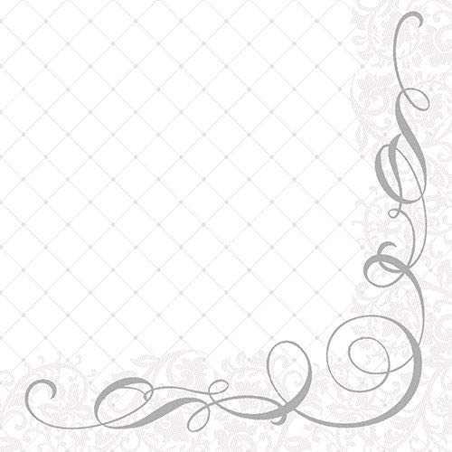 PAPSTAR 50 Servietten ROYAL Collection 1/4-Falz 40 cm x 40 cm Silber Megan 87735 Premium stoffähnlich hochwertig Qualität stabil Gute Faltbarkeit von PAPSTAR
