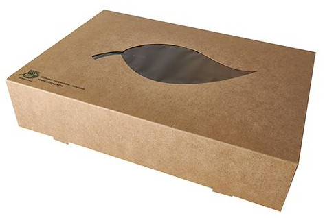 PAPSTAR Cateringbox , pure, , 357 x 247 x 80 mm, braun von PAPSTAR