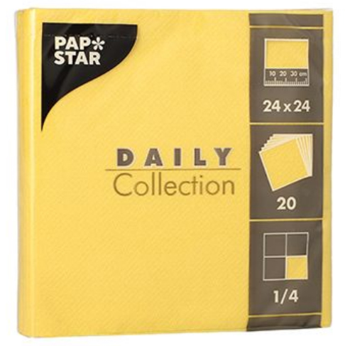 PAPSTAR Cocktail-Servietten, 240 x 240 mm, 3-lagig, gelb PAPSTAR Cocktail-Servietten, 240 x 240 mm, 3-lagig, gelb von PAPSTAR