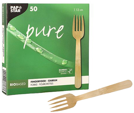 PAPSTAR Fingerfood-Gabeln , pure, , 120 mm, natur PAPSTAR Fingerfood-Gabeln , pure, , 120 mm, natur von PAPSTAR