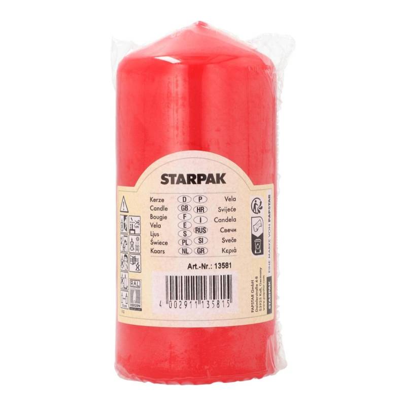 PAPSTAR Kerze 13 cm rot von PAPSTAR