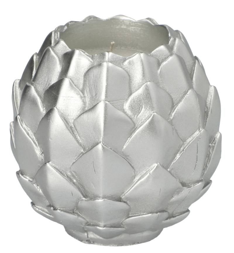 STARPAK Kugelkerze , Pine Cone, , silber von starpak