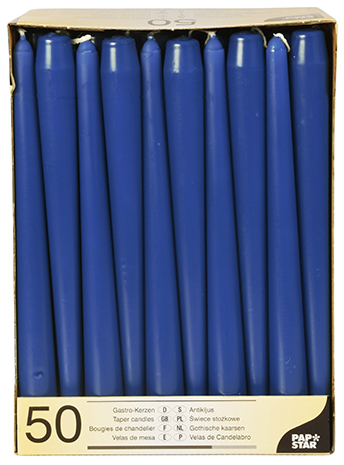 PAPSTAR Leuchterkerzen, 22 mm, dunkelblau, 50er Pack von PAPSTAR