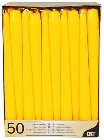PAPSTAR Leuchterkerzen, 22 mm, gelb, 50er Pack von PAPSTAR