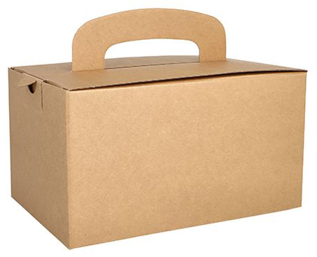PAPSTAR Lunch-Box , pure, , mit Tragegriff, braun von PAPSTAR