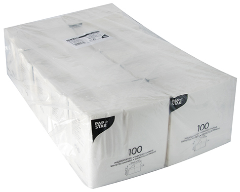 PAPSTAR Lunch-Servietten, 330 x 330 mm, 1-lagig, weiß von PAPSTAR