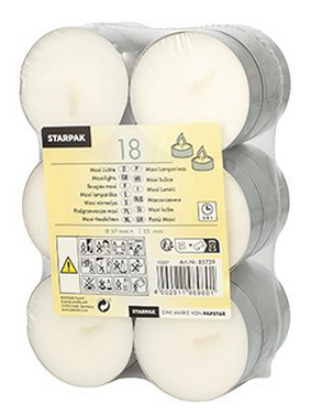 STARPAK Maxi-Teelichte, Durchmesser: 57 mm, weiß von starpak