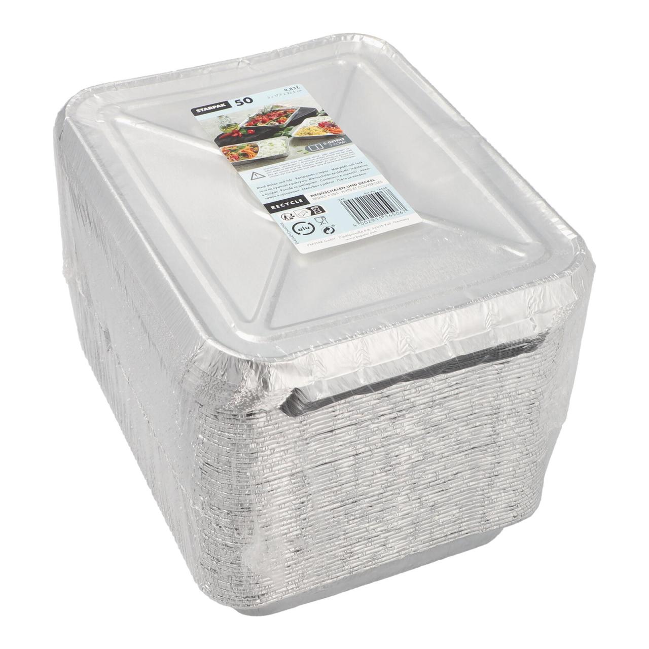 PAPSTAR Menüschalen mit Deckel 830,0 ml silber PAPSTAR Menüschalen mit Deckel 830,0 ml silber von PAPSTAR