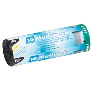 PAPSTAR Müllbeutel CleanUP 140,0 l schwarz 40,0 µm, 10 St. von PAPSTAR