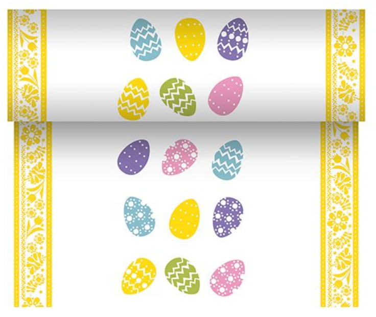 PAPSTAR Oster-Tischläufer , Coloured Eggs, von PAPSTAR