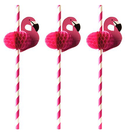 PAPSTAR Papier-Trinkhalm , Flamingo, , 200 mm, pink/weiß von PAPSTAR