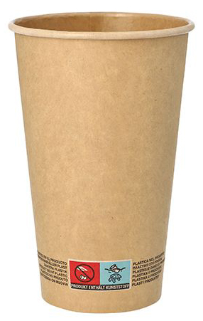 PAPSTAR Papp-Trinkbecher , pure, , 0,4 l, braun von PAPSTAR