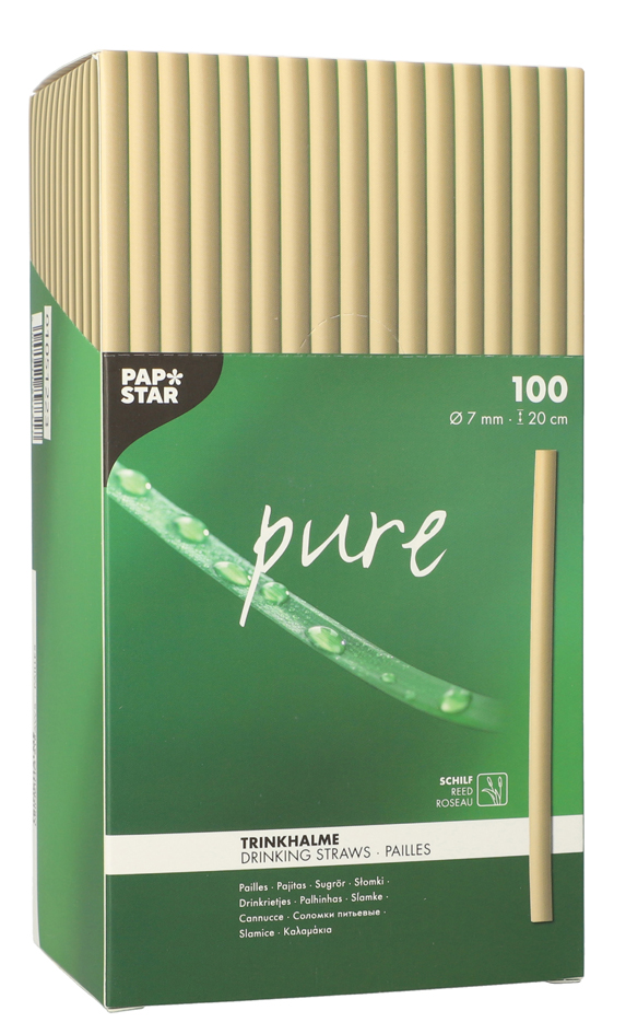 PAPSTAR Schilf-Trinkhalme , pure, , 150 mm, natur von PAPSTAR